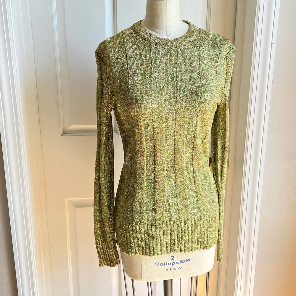 Vintage YVES SAINT LAURENT Metallic Gold Knit Sweater
